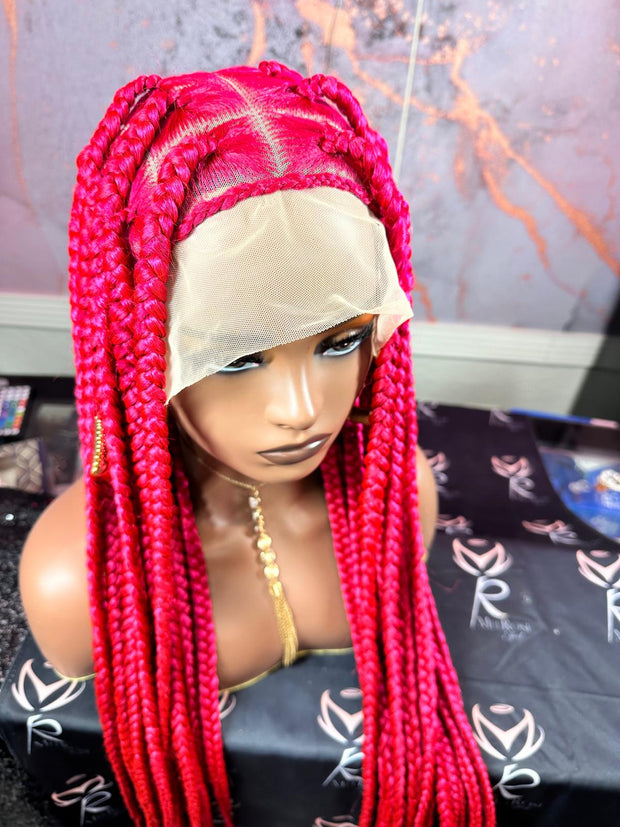 Full lace, jumbo knotless box braids