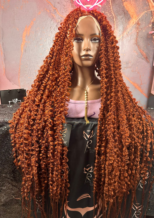 Full lace wig, mermaid braids, number 33/Auburn 40 inch